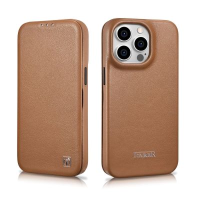 28. iCarer CE Premium Leather Folio Case iPhone 14 Pro Magnetic Flip Leather Folio Case MagSafe braun (WMI14220714-BN)