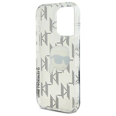 7. Karl Lagerfeld IML Karl Head galvanisierte Hülle für iPhone 16 Pro - Transparent