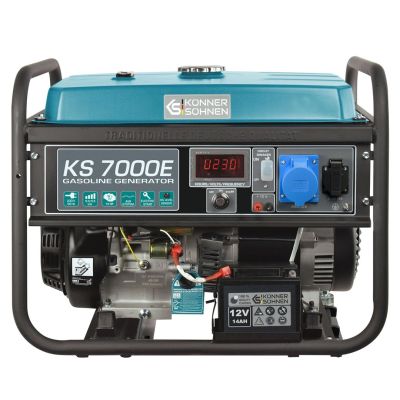 Könner & Söhnen KS 7000E Generator 5000 W 25 l Benzin Schwarz, Marine
