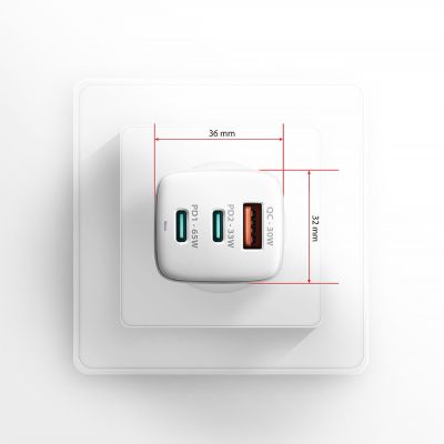 8. Axagon ACU-DPQ65W Universelles Ladegerät für Mobilgeräte, Weiß, AC-Schnellladefunktion, intern