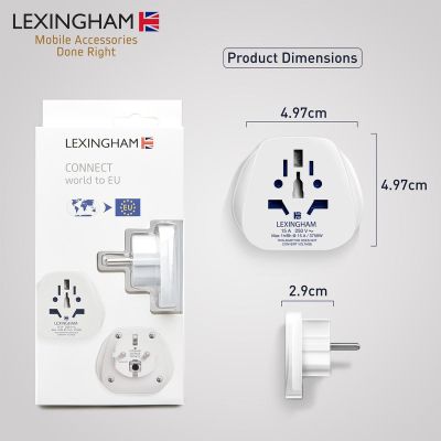 6. LEXINGHAM UNIVERSAL-ADAPTER WELT -> EU SCHUKO, 2 STÜCK