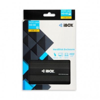 5. IBOX HD-02 Externes 2,5" USB 3.0 Gehäuse IEU3F02 (2,5"; USB 3.0; Aluminium; schwarz)