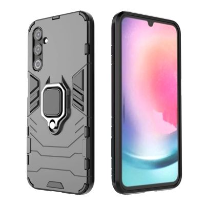 12. Ring Armor Hülle für Samsung Galaxy A24 4G Panzerhülle Magnethalter Ring schwarz