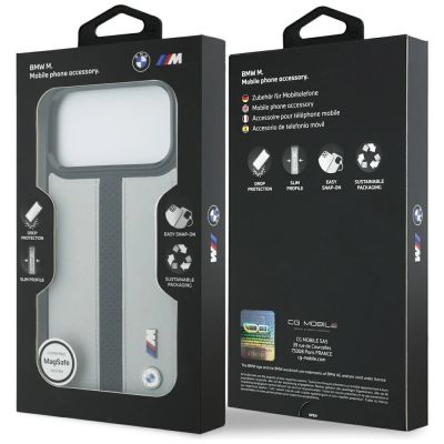 8. BMW M Perforated Stripe Logo MagSafe Case für iPhone 17 Pro Max – Grau