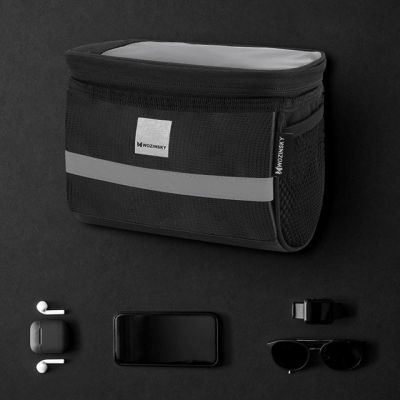 6. Wozinsky Fahrradtasche für den Lenker mit Handyhülle, 2 l, schwarz (WBB12BK)