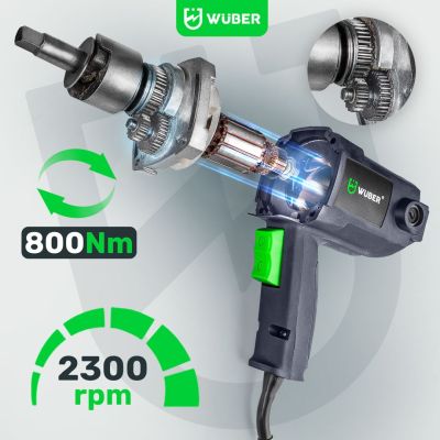 15. Elektrischer Schlagschrauber 800 Nm 1/2" für Räder, Koffer W33250 WUBER