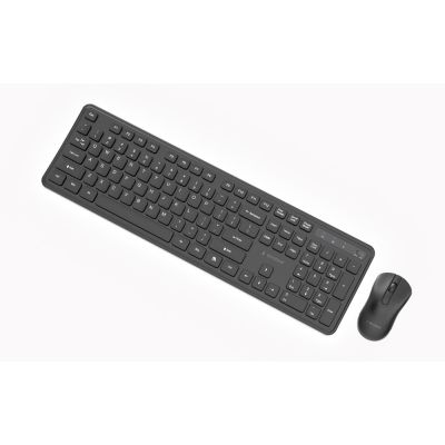 4. GEMBIRD Kabelloses Slim Pro Business-Schreibtisch-Tastatur- und Maus-Set, Schwarz, US-Layout