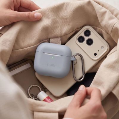 12. Tech-Protect Silikon-Hakenhülle für AirPods 4 – Grau