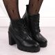4. Damen-Stiefeletten mit Blockabsatz, schwarz M.Daszyński SA218-8