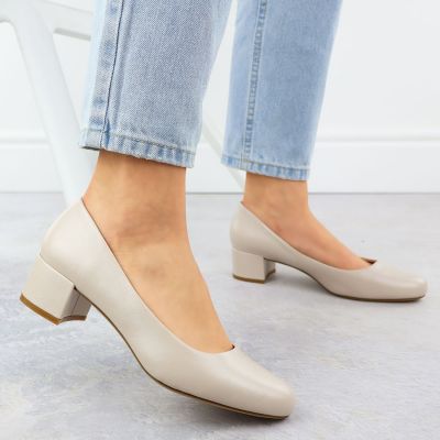 7. Beige Sergio Leone PB291 Pumps mit Blockabsatz