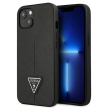 Guess GUHCP14MPSATLK iPhone 14 Plus 6,7 "schwarz / schwarzes Hardcase SaffianoTriangle Logo