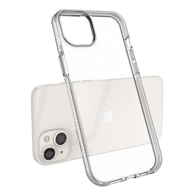 3. Spring Case Hülle für iPhone 14 Plus Silikonhülle mit Rahmen hellblau