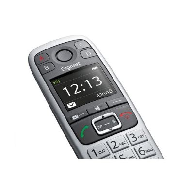3. Gigaset E560HX Mobilteil mit Gro-Taste und Ladeschale – Platin