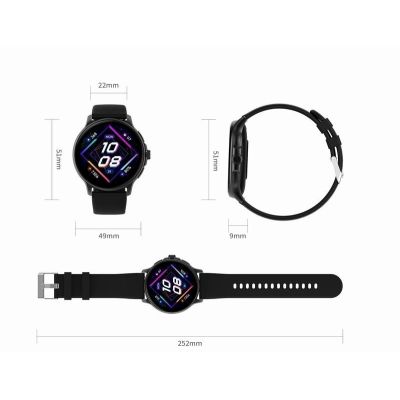 24. GRAVITY GT12-7 Damen-Smartwatch, schwarzes Silikonarmband + silbernes Armband