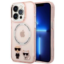 Karl Lagerfeld KLHMP14XHKCP iPhone 14 Pro Max 6.7" Hardcase pink / pink Karl & Choupette Aluminium Magsafe
