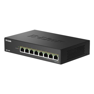 3. D-Link DMS-108P/E Netzwerk-Switch, unmanaged, 2,5-Gbit/s-Ethernet (100/1000/2500), PoE-fähig, Schwarz