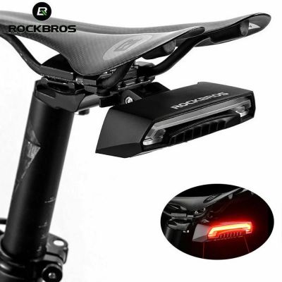 3. Rockbros LKWD-R1 Fahrrad-Rücklicht mit Laser und Fernbedienung + Micro-USB-Kabel - USB-A - Schwarz