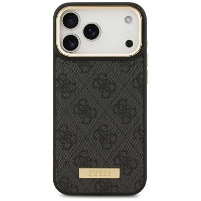 3. Guess 4G Logo Plate MagSafe Hülle für iPhone 17 Pro Max – Schwarz