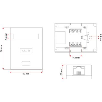 2. ALANTEC Aufputz-Buchse STP Kat. 5e 1xRJ45 GN005 (weiß)