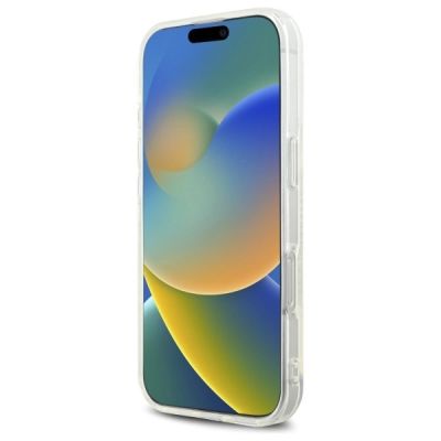 5. Karl Lagerfeld IML Strass-Hülle mit Karl-Kopf für iPhone 16 Pro – Transparent