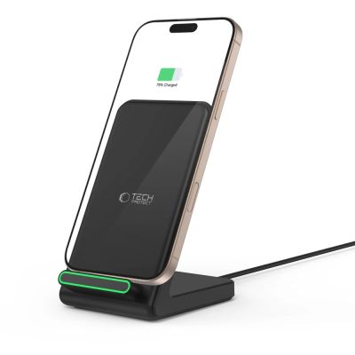 7. Tech-Protect QI15W-A40 Kabelloses Ladegerät - Schwarz