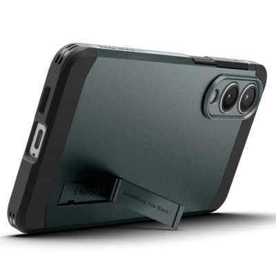 9. Spigen Tough Armor MagSafe Case für Samsung Galaxy S25 Edge - Grün/Schwarz