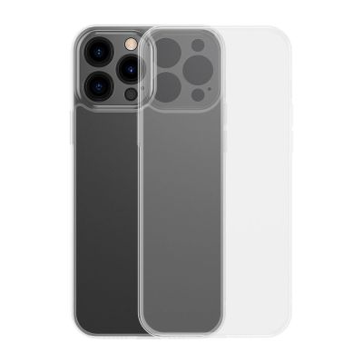 Baseus Frosted Glass Case Cover für iPhone 13 Pro Max Hardcover mit Gelrahmen Transparent (ARWS000202)