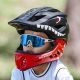 6. Rockbros TT-32005 Shark Kinderfahrradhelm mit abnehmbarem Kinnschutz, Größe M (54-58) – Schwarz