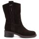 2. Damen-Ankle-Boots aus Leder, Cowboy-Stiefel, Wildleder, Schokoladenbraun, Big Star UU274607
