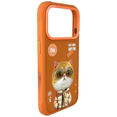 4. Nimmy Cool&Cute 2.0 Katzenhülle für iPhone 17 Pro Max – Orange