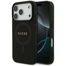 Guess Saffiano Classic Logo MagSafe Case für iPhone 17 Pro - Schwarz