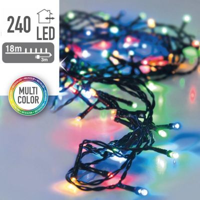 6. Lichterkette für den Weihnachtsbaum, 240 LEDs, Timer, mehrfarbig
