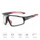 2. Rockbros SP216BK Photochrome UV400-Fahrradbrille, Schwarz und Rot