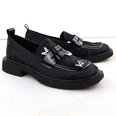 3. Damen-Loafer mit Schmetterlingsmotiv, schwarz, Potocki SZ12650