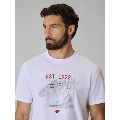 4. Herren-T-Shirt mit Aufdruck, regulär, Größe 4F 4FRSS26TTSHM4039-10S