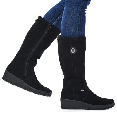 22. Rieker W R237 wasserdichte Nubukstiefel mit Schaffellfutter