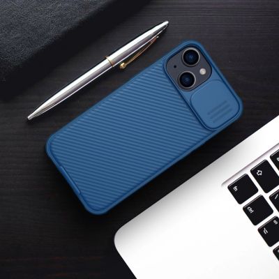 19. Nillkin CamShield Pro Magnetische Hülle iPhone 14 Plus Cover Kameraschutz Blau (mit MagSafe)