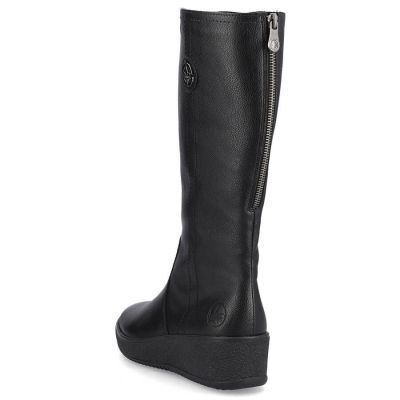 40. Rieker W RKR237B Wasserdichte Lederstiefel mit Lammwolle gefüttert