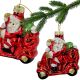 GLASKUGEL ALS FORMFIGUR WEIHNACHTSMANN AUF MOTORRAD SASKA GIFT & DECOR