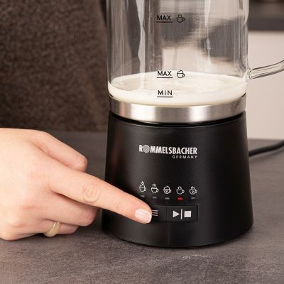 7. Rommelsbacher MS 625 Milchaufschäumer/Milchwärmer, automatischer Milchaufschäumer/Milchwärmer, Schwarz, Edelstahl