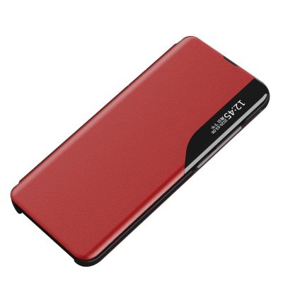 2. Eco Leather View Case eine elegante Hülle mit Klappe und Standfunktion für Samsung Galaxy A73 rot