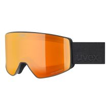 Uvex Skibrille scenic FM für Wintersport, Schwarz, Herren, Rot, sphärische Linse
