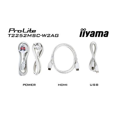 12. iiyama ProLite T2252MSC-W2AG Computermonitor 54,5 cm (21,4") 1920 x 1080 px Full HD LCD-Touchscreen Weiß