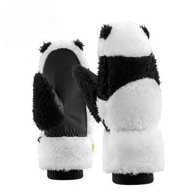 Qunature Panda Skihandschuhe für Kinder und Erwachsene, Größe S – Schwarz/Weiß