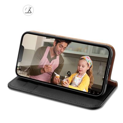 8. Dux Ducis Hivo echt Leder booktype case schutzhülle aufklappbare hülle für iPhone 14 Plus schwarz