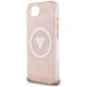 6. Guess IML Metal Glitter 4G Circle Triangle MagSafe Hülle für iPhone 16e - Pink