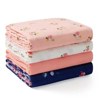 3. MOMCOZY SJ003 Musselin-Wickeltücher, 4er-Pack, 119 x 119 cm