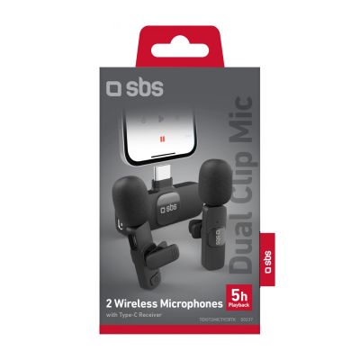 3. SBS Lavalier-Mikrofone mit USB-C-Empfänger, 2 Stück – Schwarz