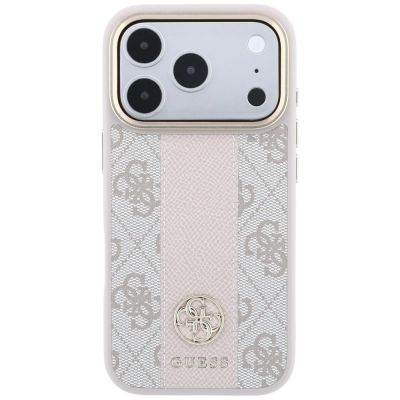 3. Guess 4G MagSafe-Hülle mit runden und klassischen Stripe-Logos für iPhone 17 Pro / 18 Pro – Pink