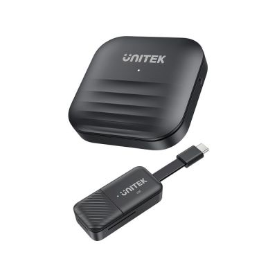 UNITEK Drahtloser HDMI-Transmitter bis zu 50 m, USB-C, Schwarz